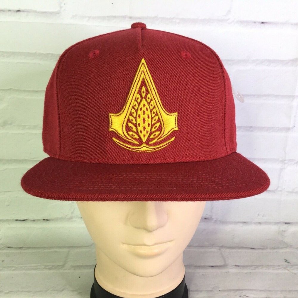 Assassin's Creed Logo Snapback Hat Cap Red Yellow